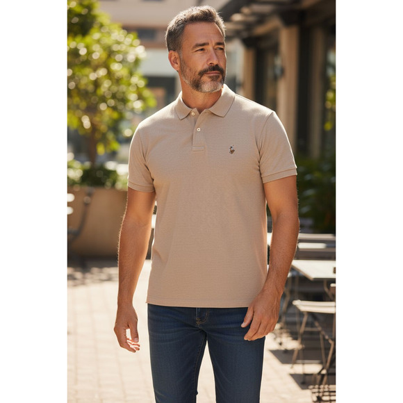 NWT 2(White & Brown) US Polo Assn. Men's Performance Pique  Polo Shirts - Picture 4 of 7